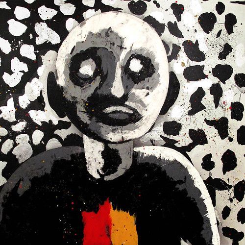 4 Moonface. Rorschach Heads III Series. 2010. Oil and aluminum on canvas. 79 x 79 inches (200 x 2