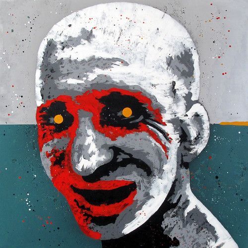 6 Looking forward to see you. Rorschach Heads III Series. 2010. Oil and aluminum on canvas. 79 x 