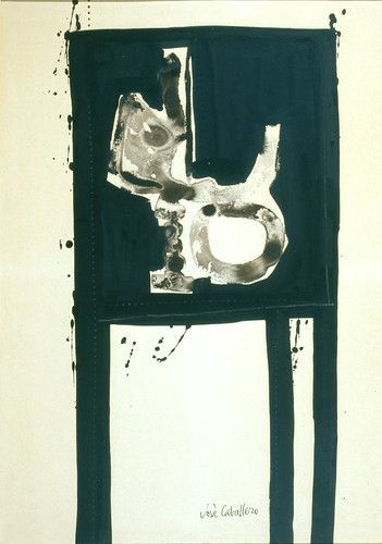 Mesa con objetos, ca. 1962. Témpera y aguada s papel. 70 x 50 cm